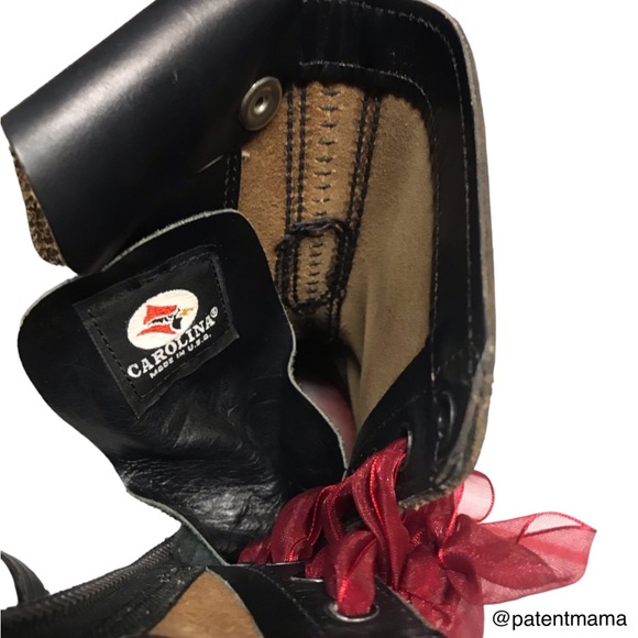 WOMENS VINTAGE CAROLINA REAL LEATHER LOGGER WORK BOOTS WITH A TOUCH OF GLAM - Picture 5 of 13